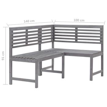 2-tlg. Bistro-Set Massivholz Akazie Grau