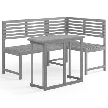 2-tlg. Bistro-Set Massivholz Akazie Grau