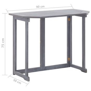 2-tlg. Bistro-Set Massivholz Akazie Grau