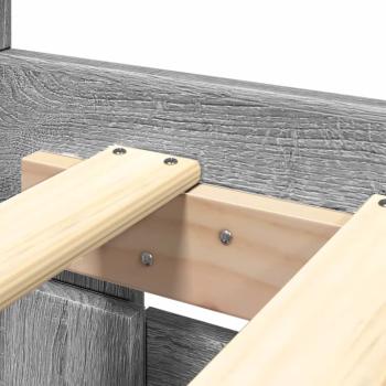 Bettgestell mit Kopfteil Grau Sonoma 200x200cm Holzwerkstoff