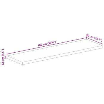 Tischplatte 100x50x3,8 cm Rechteckig Altholz Massiv