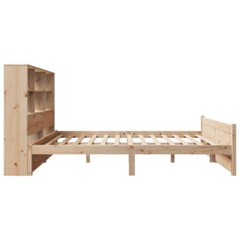 Massivholzbett mit Regal ohne Matratze 140x190 cm Kiefer