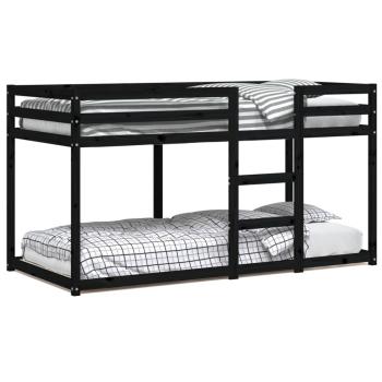 Etagenbett Schwarz 90x200 cm Massivholz Kiefer