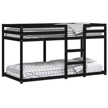 Etagenbett Schwarz 90x200 cm Massivholz Kiefer