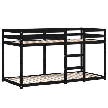 Etagenbett Schwarz 90x200 cm Massivholz Kiefer