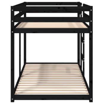 Etagenbett Schwarz 90x200 cm Massivholz Kiefer