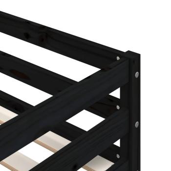Etagenbett Schwarz 90x200 cm Massivholz Kiefer