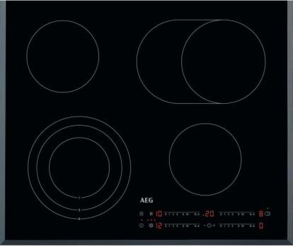 ARDEBO.de AEG HRB64470FB Autarkes Glaskeramikkochfeld, 62 cm breit, Facette, Slider Touch, Timer, schwarz