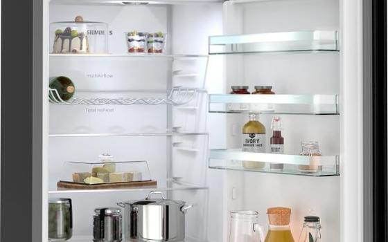 Siemens KG39N2XAG iQ300 Stand Kühl-Gefrierkombination, 60 cm breit, 363 L, Total noFrost, hyperFresh 0°C, Individuelle Temperaturregelung, bottleRack, Schwarzer Stahl antiFingerprint