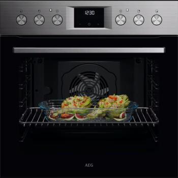 ARDEBO.de AEG KOMBI 3025 EEK: A+ Herdset mit Glaskeramikkochfeld (OU5AE20SM + HE604062XB), 60 cm breit, 72 L, Uhr, Edelstahl