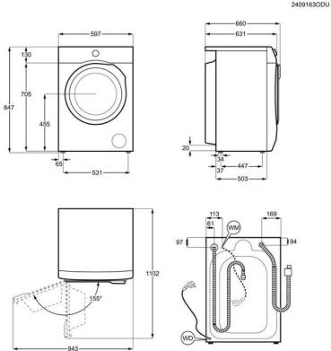 ARDEBO.de AEG LR8E70608 10kg Frontlader Waschmaschine, 60 cm breit, 1600 U/Min, Aqua Control, WLAN, UniversalDose Schublade, ProSteam, weiß