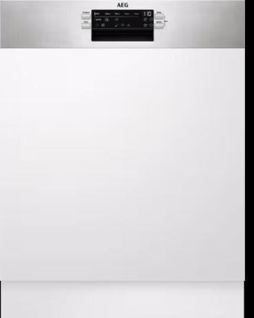 ARDEBO.de AEG FES6491CZM 6000 SatelliteClean Teilintegrierter Geschirrspüler, 60 cm breit, 14 Maßgedecke, AirDry, MaxiFlex Besteckschublade, Edelstahl