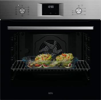 ARDEBO.de AEG OU5AB20SM A+ Einbaubackofen, 60 cm breit, 72L, Aqua-Reinigungsfunktion, Uhr, Edelstahl mit Antifingerprint