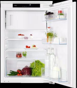 ARDEBO.de AEG OSF5O88EF Einbaukühlschrank mit Gefrierfach, Nischenhöhe 88 cm, 118 L, Festtürtechnik, OptiSpace, TouchControl-Bedienelement, LED-Beleuchtung, weiß