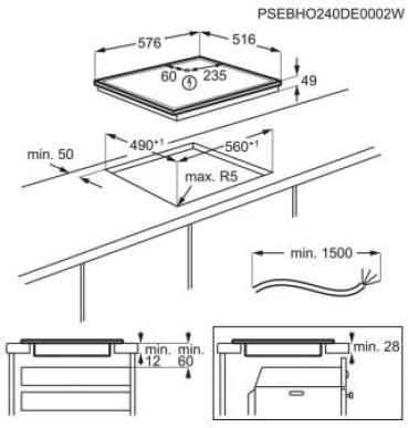 AEG TO64IA0FXB Autarkes Induktionskochfeld, Glaskeramik, 60 cm, Topferkennung, Hob²Hood, schwarz