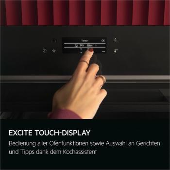 AEG TE7PB621AB A++ Einbaubackofen, 60 cm breit, 71L, Pyrolyse, WLAN-fähig, Grillfunktion, Kindersicherung,Full Touch-Display, schwarz