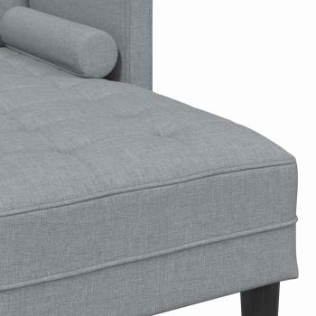 2-teiliges Sofa Set mit Kissen Hellgrau Stoff
