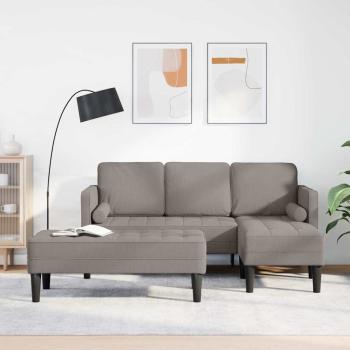 ARDEBO.de - 2-teiliges Sofa Set mit Kissen in taupefarbenem Stoff