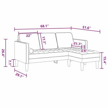 2-teiliges Sofa Set mit Kissen in taupefarbenem Stoff