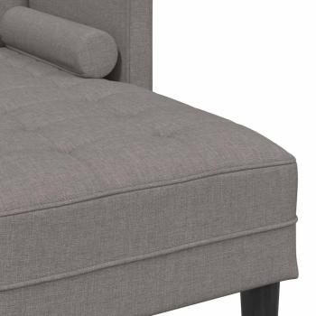 2-teiliges Sofa Set mit Kissen in taupefarbenem Stoff