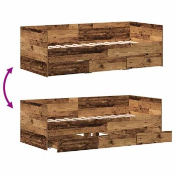 Rustikales Tagesbett Altes Holz MDF 90 x 200 cm Langlebig