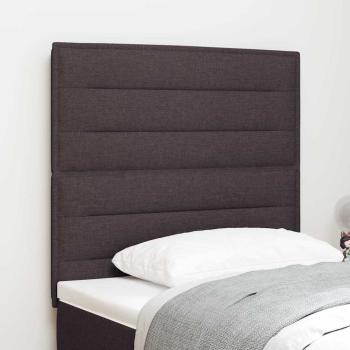 Kopfteil Linien Design Dunkelbraun 100 cm Stoff