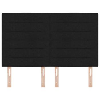 ARDEBO.de - Kopfteil Linien Design Schwarz 140 cm Stoff