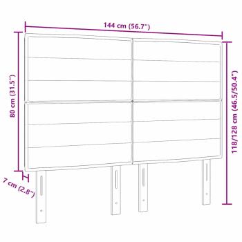 Kopfteil Linies Design Creme 140 cm Stoff