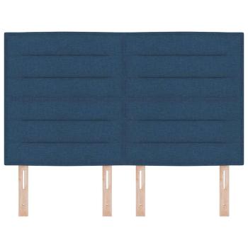 Kopfteil Linien Design Blau 160 cm Stoff