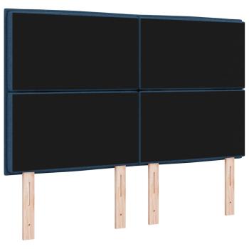 Kopfteil Linien Design Blau 160 cm Stoff
