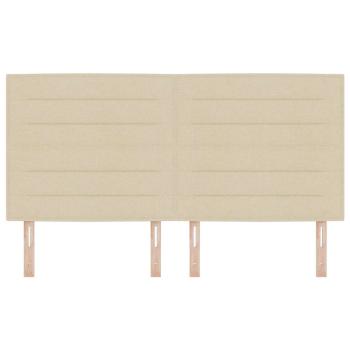 Kopfteil Linien Design Creme 180 cm Stoff