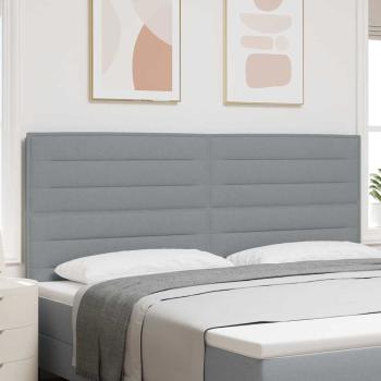 Kopfteil Linien Design Hellgrau 200 cm Stoff