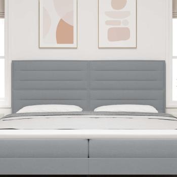 Kopfteil Linien Design Hellgrau 200 cm Stoff
