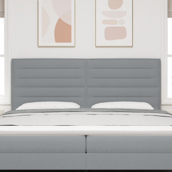 Kopfteil Linien Design Hellgrau 200 cm Stoff