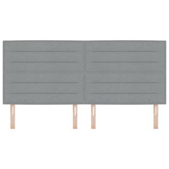 Kopfteil Linien Design Hellgrau 200 cm Stoff