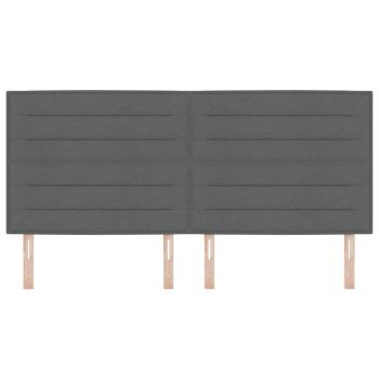 Kopfteil Linien Design Dunkelgrau 200 cm Stoff