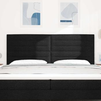 Kopfteil Linien Design Schwarz 200 cm Stoff