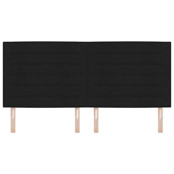 Kopfteil Linien Design Schwarz 200 cm Stoff