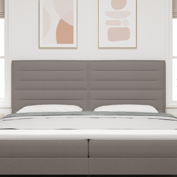 Kopfteil Linien Design Taupe 200 cm Stoff