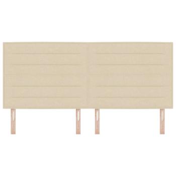 Kopfteil Linien Design Creme 200 cm Stoff