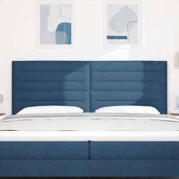 Kopfteil Linien Design Blau 200 cm Stoff