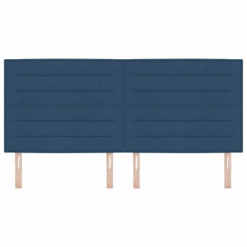 Kopfteil Linien Design Blau 200 cm Stoff