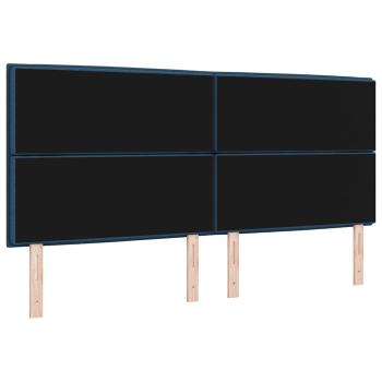 Kopfteil Linien Design Blau 200 cm Stoff
