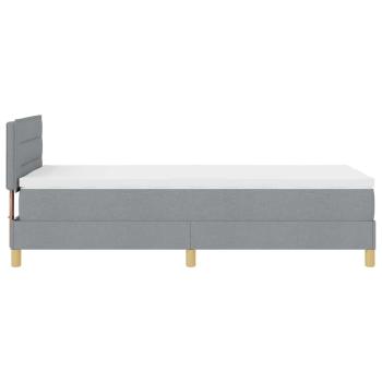 Boxspringbett mit Matratze Hellgrau 90x200 cm Stoff