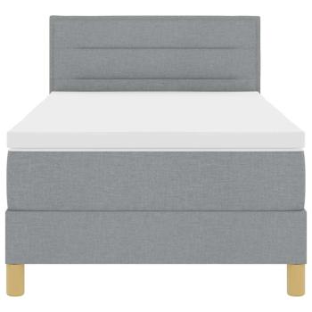 Boxspringbett mit Matratze Hellgrau 90x200 cm Stoff