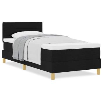 Boxspringbett mit Matratze Schwarz 90x200 cm Stoff