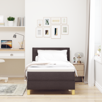 Boxspringbett mit Matratze Dunkelbraun 90x200 cm Stoff