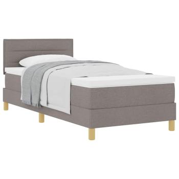 Boxspringbett mit Matratze Taupe 90x200 cm Stoff