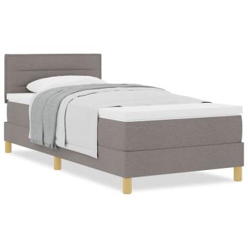 Boxspringbett mit Matratze Taupe 90x200 cm Stoff