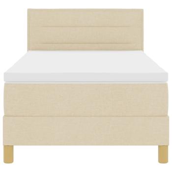 Boxspringbett mit Matratze Creme 90x200 cm Stoff